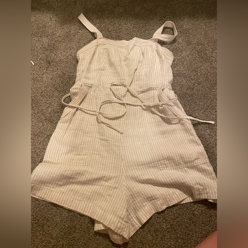 ON linen striped romper